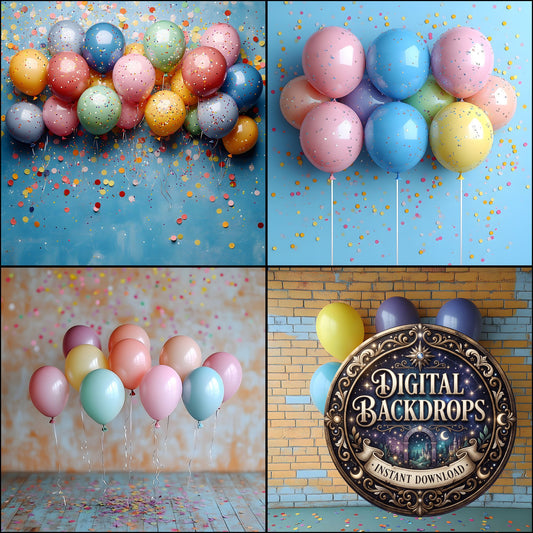 Rainbow Balloon Backdrop Images