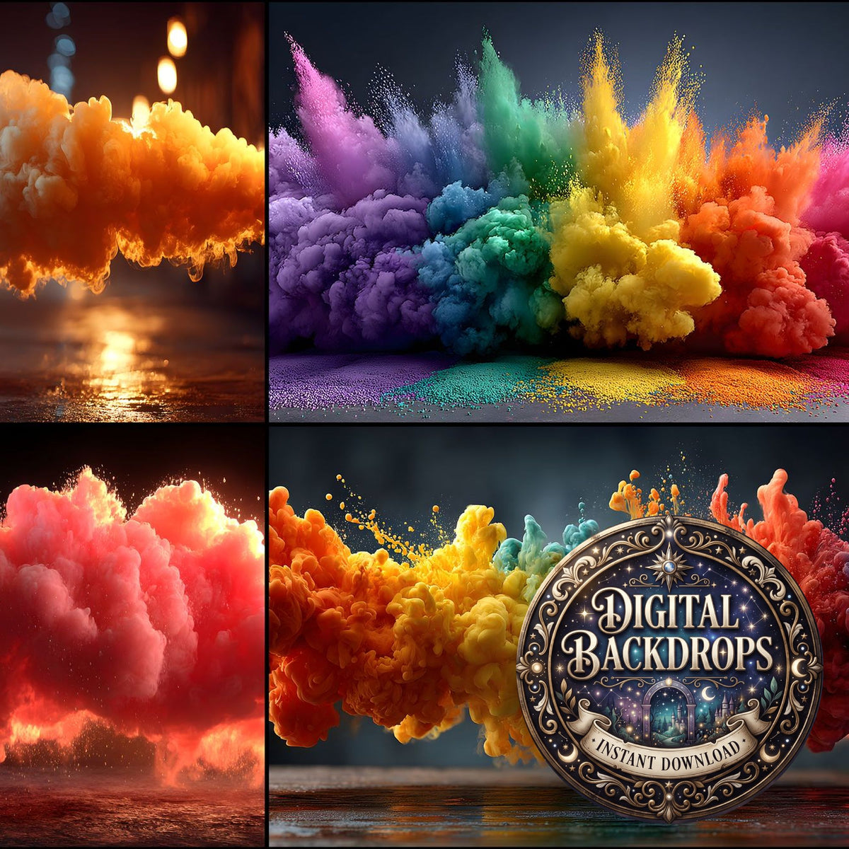 Rainbow Smoke Action Backdrop Images