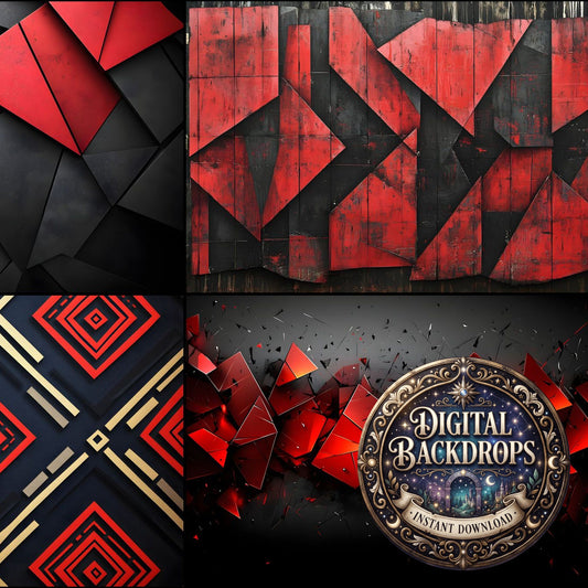Red Black Geometric Backdrop Images