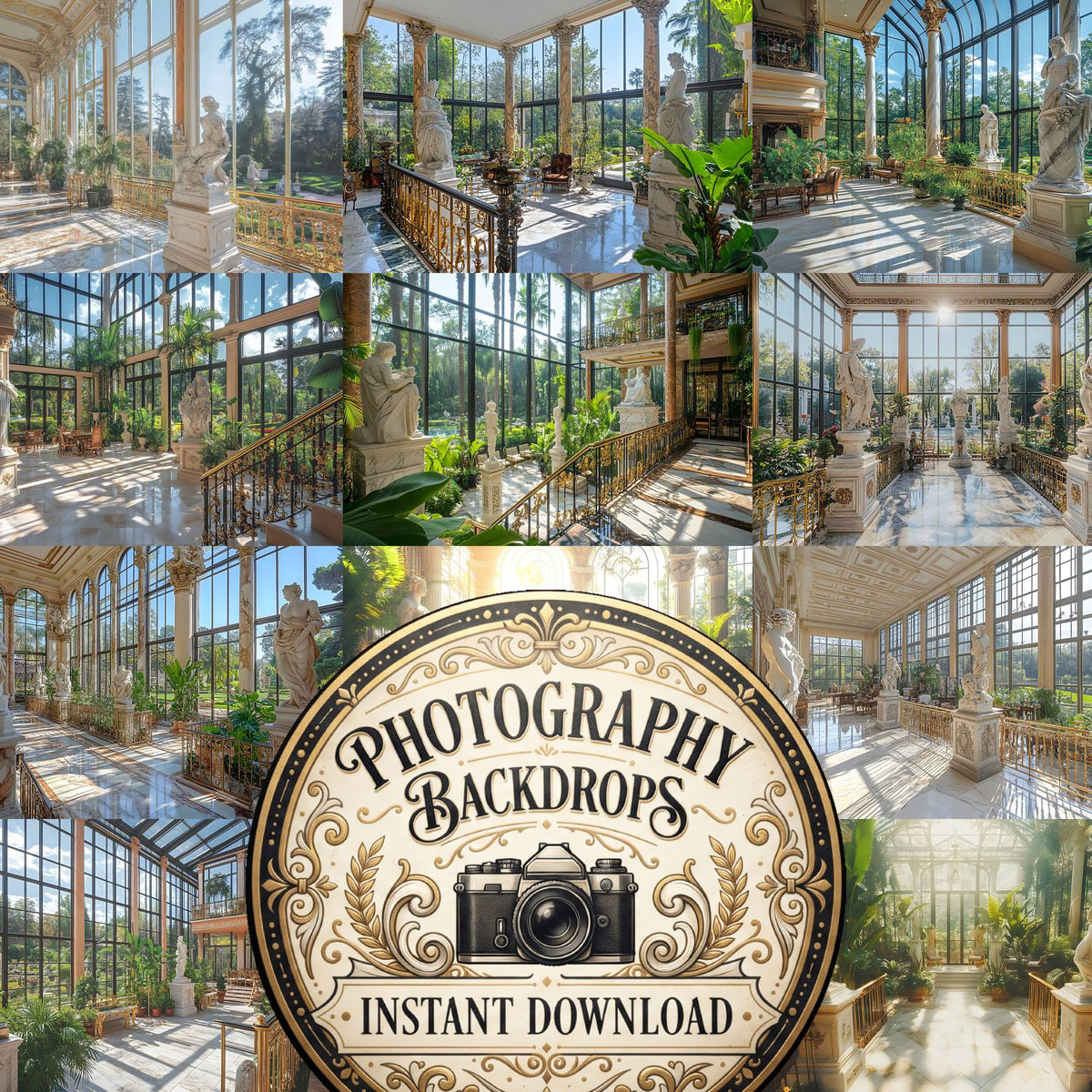 Regal Conservatory digital photography backdrops, preview of the downloadable set