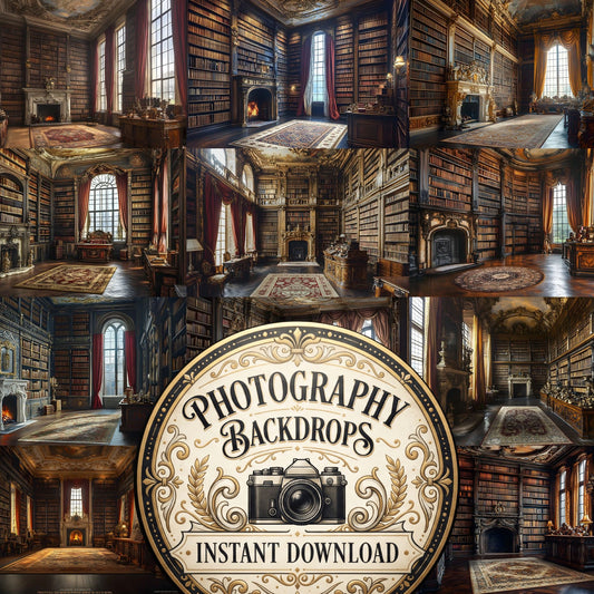 Regal Library Grandeur digital photography backdrops, preview of the downloadable set