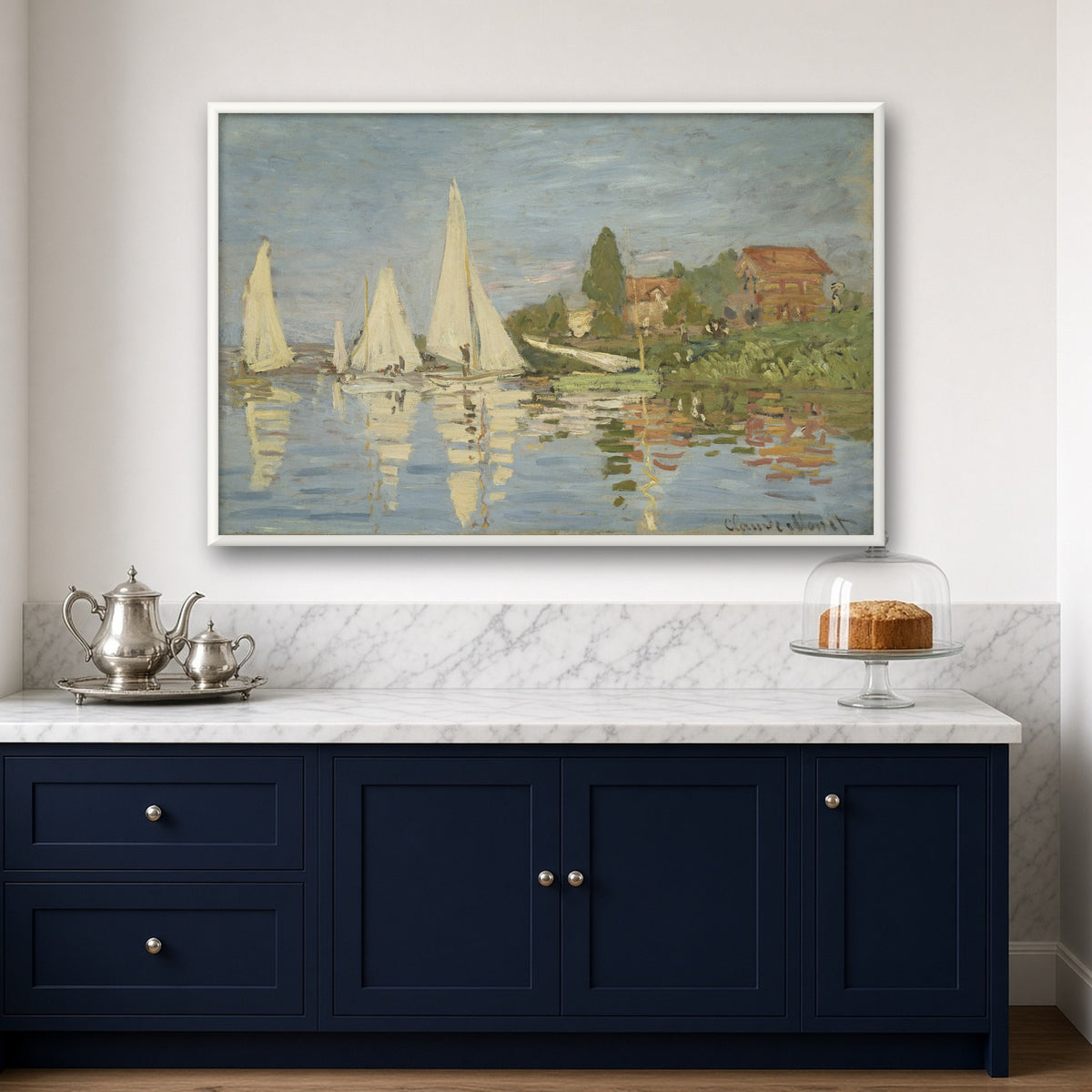 Regatta at Argenteuil by Claude Monet — room mockup