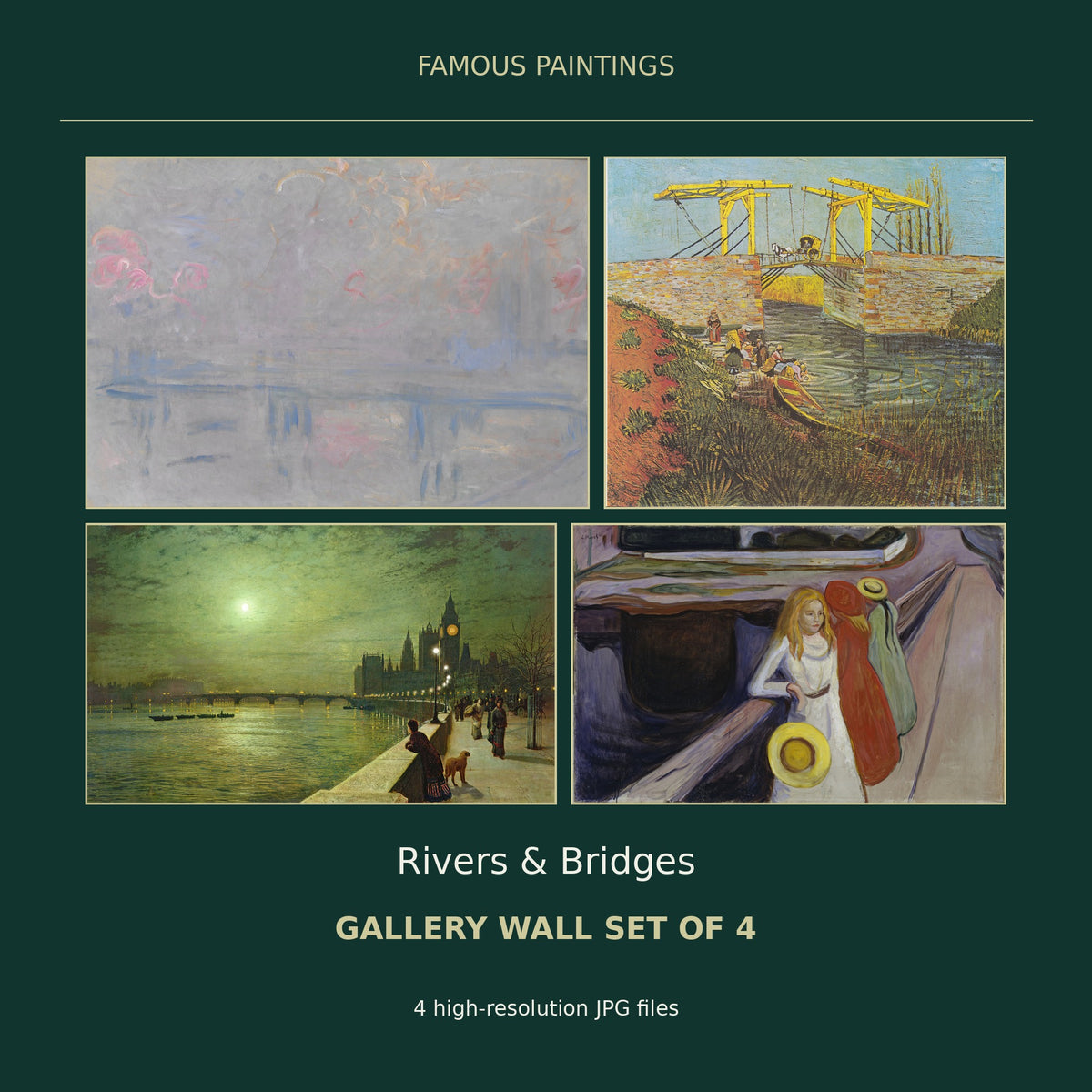 Rivers and Bridges Gallery Wall Set of 4 — cover
