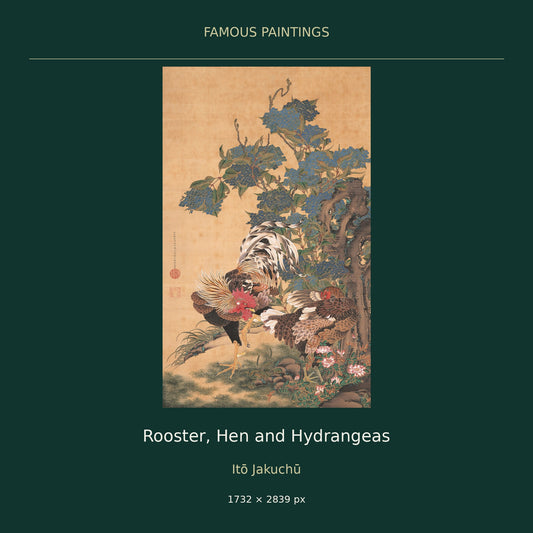Rooster, Hen and Hydrangeas by Itō Jakuchū — cover