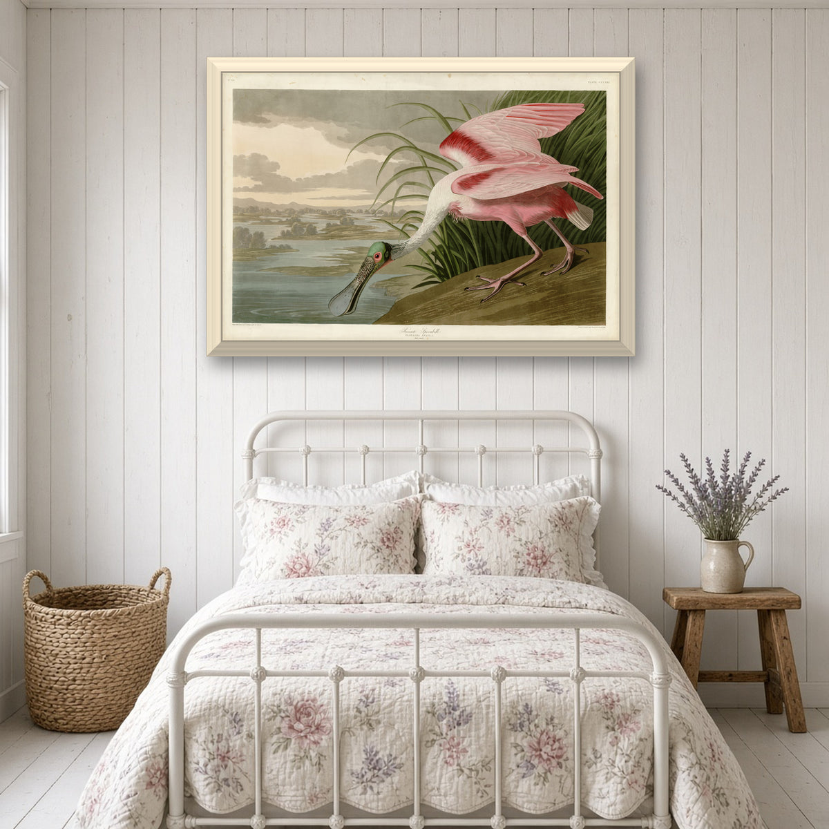 Roseate Spoonbill, Plate 321 from Birds of America by John James Audubon — framed art preview