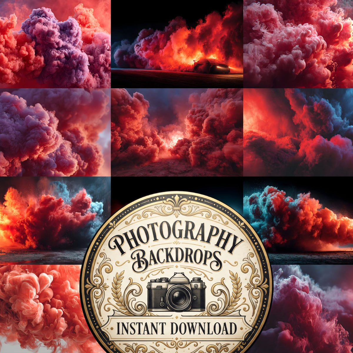 Ruby Smoke Action Backdrop Images