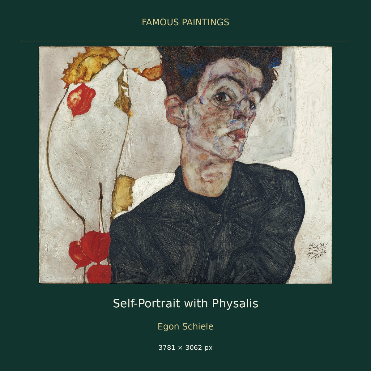 Self-Portrait with Physalis by Egon Schiele — cover