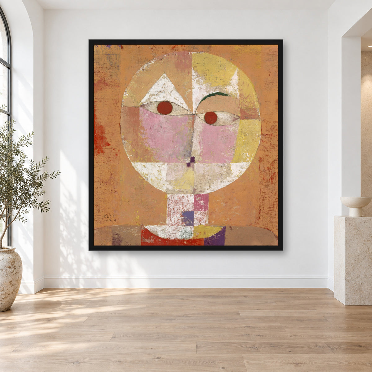 Senecio by Paul Klee — framed interior mockup