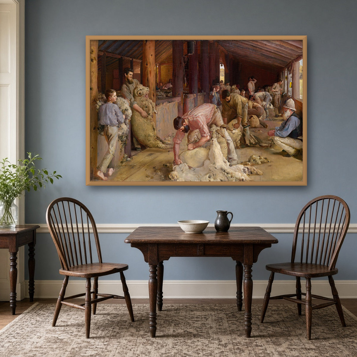 Shearing the Rams by Tom Roberts — framed art preview