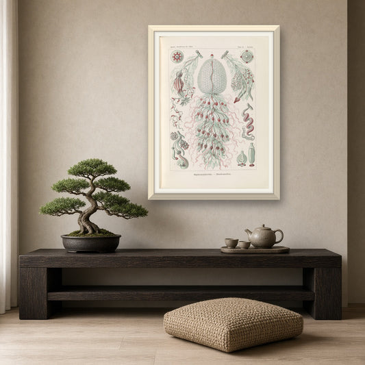 Siphonophorae Colonial Jellies, Plate 59 from Art Forms in Nature by Ernst Haeckel — room mockup