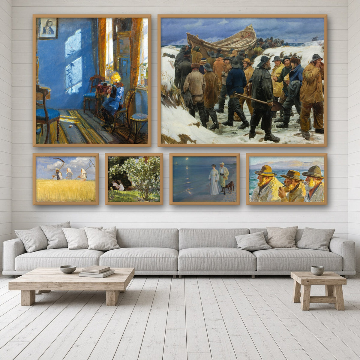 Skagen Painters Gallery Wall Set of 6 — gallery wall mockup, alternative arrangement