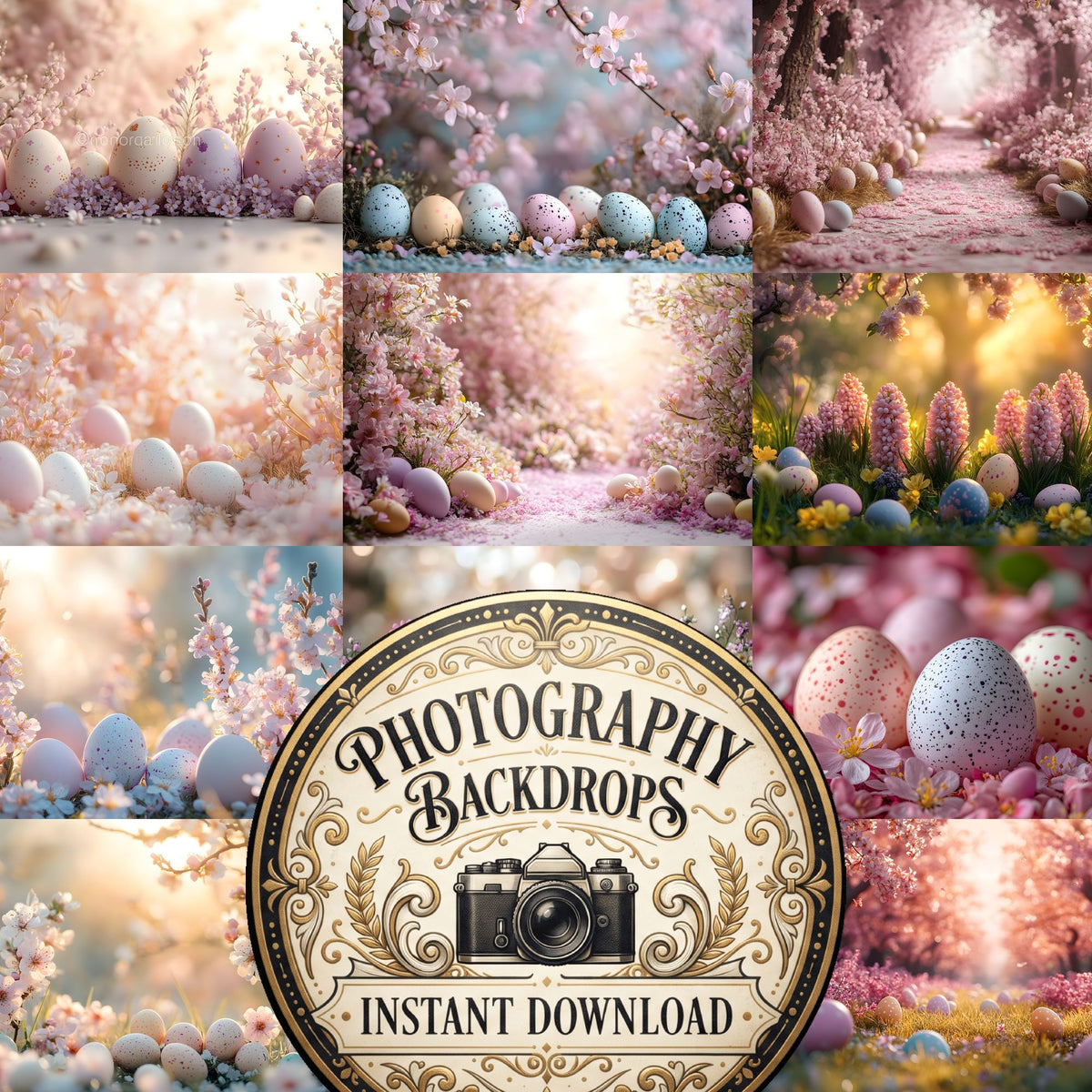 Spring Blossomeggscene Backdrop Images