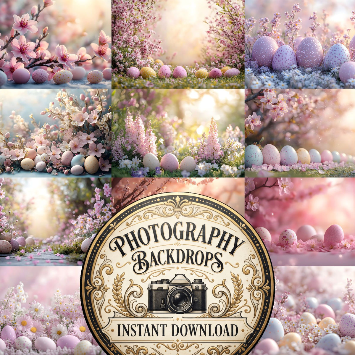 Spring Blossomeggscene Backdrop Images