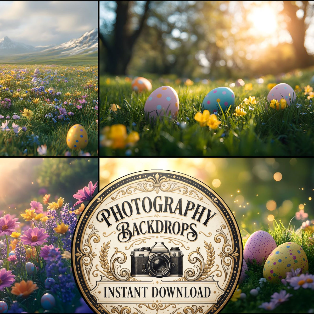 Springtime Lush Meadow Backdrop Images