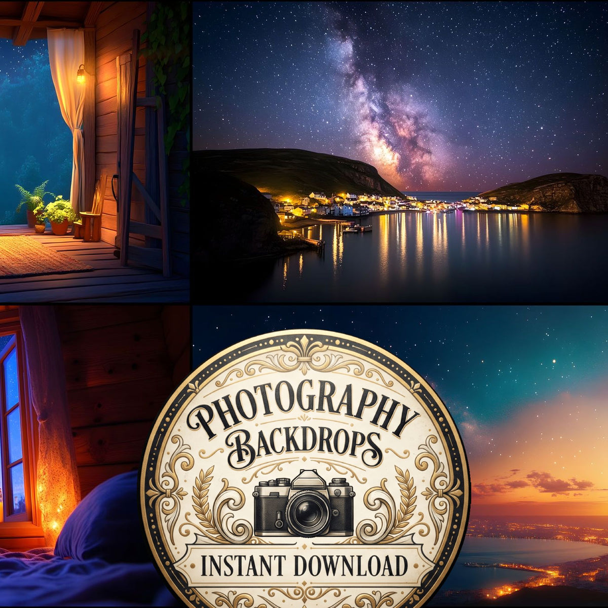 Starry Night TV Wallpaper celestial digital photography backdrops, preview of the downloadable set