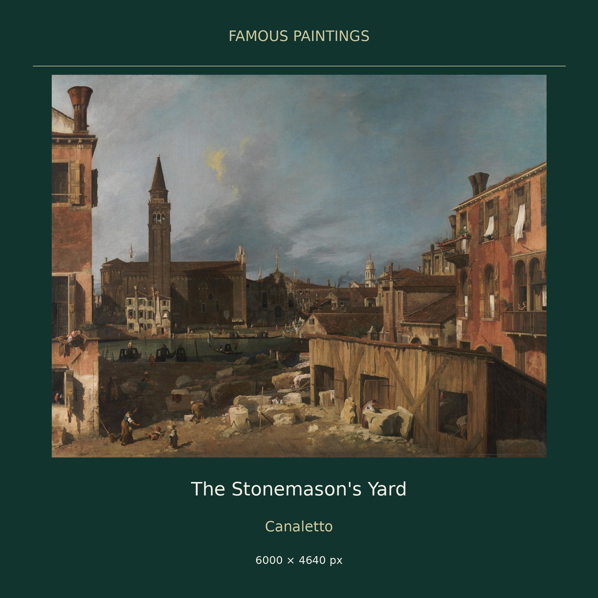 The Stonemason's Yard by Canaletto — cover
