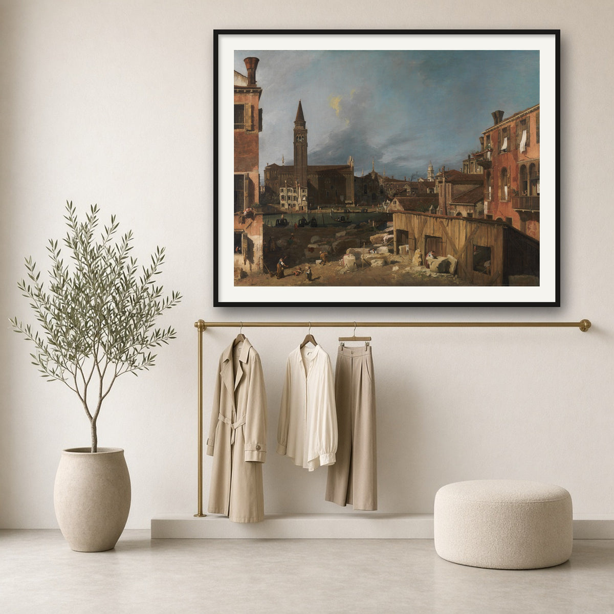 The Stonemason's Yard by Canaletto — framed art preview