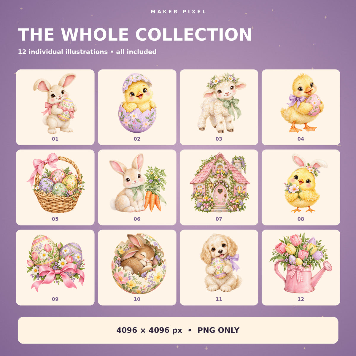 Sweet Easter Friends – all 12 included designs