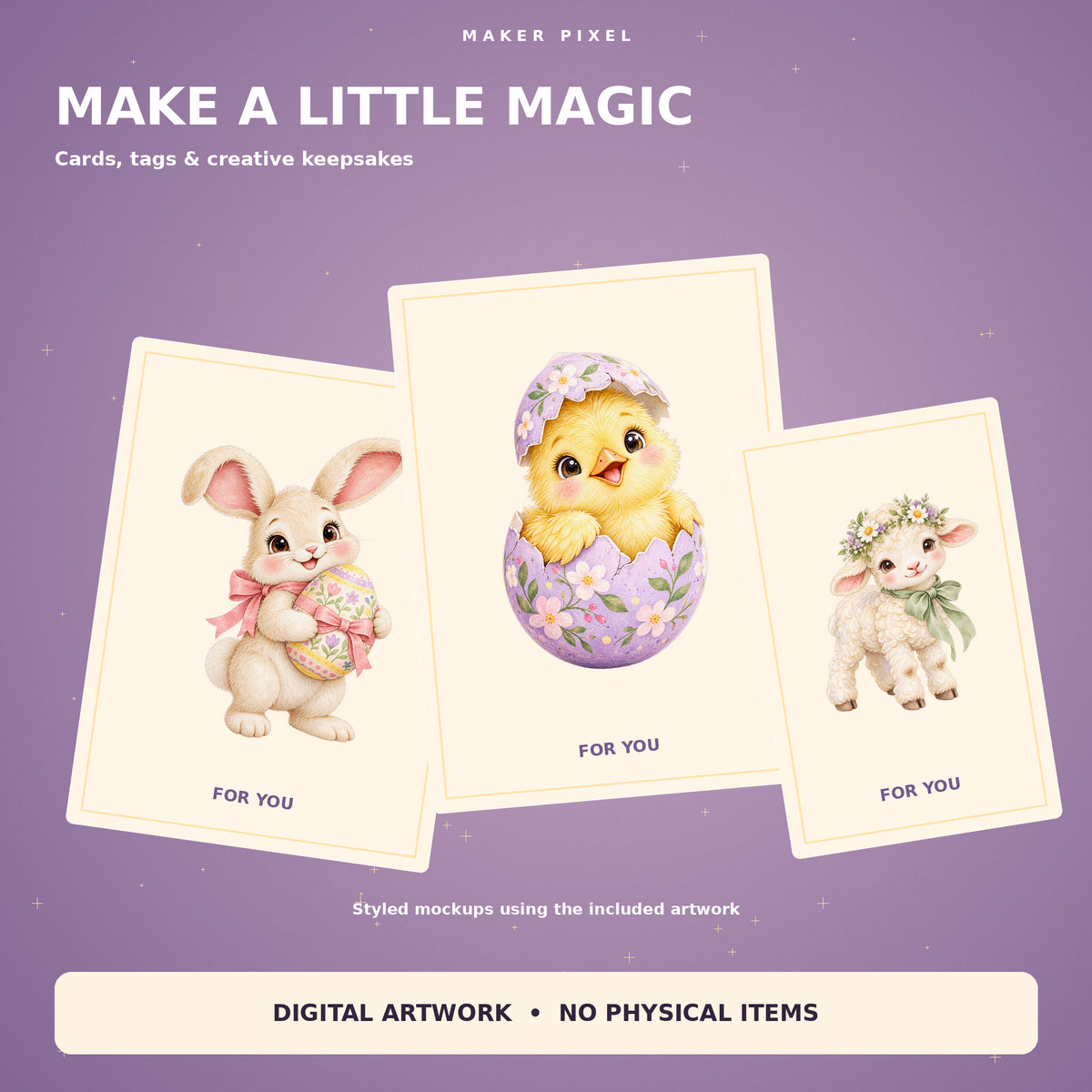 Sweet Easter Friends – paper craft mockups