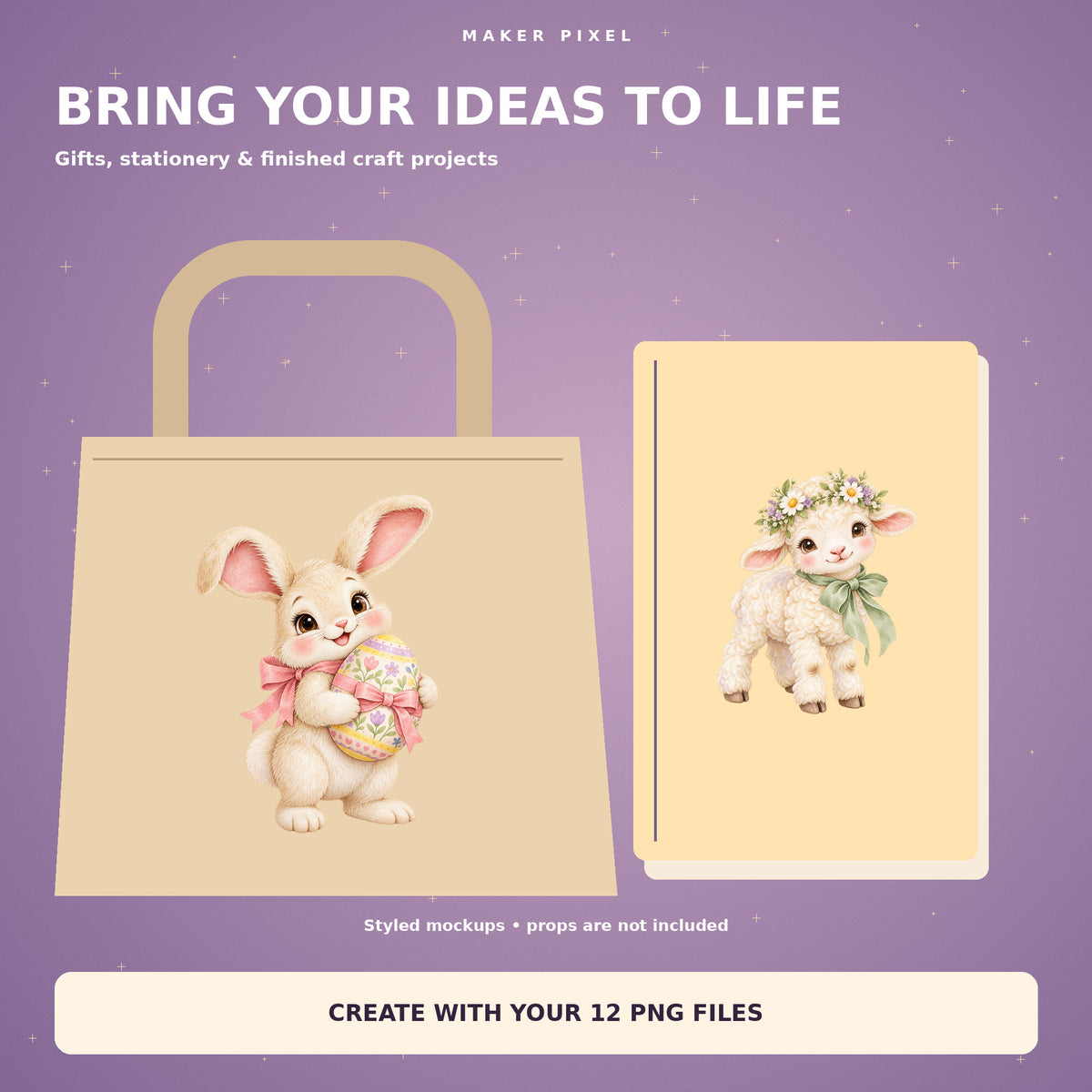 Sweet Easter Friends – gift and stationery mockups
