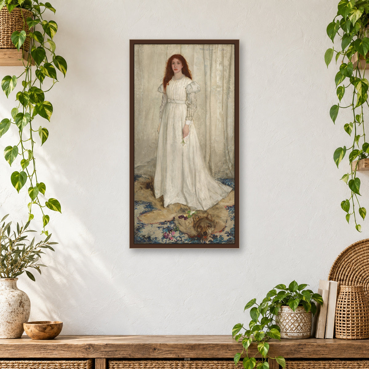 Symphony in White, No. 1: The White Girl by James McNeill Whistler — framed room mockup