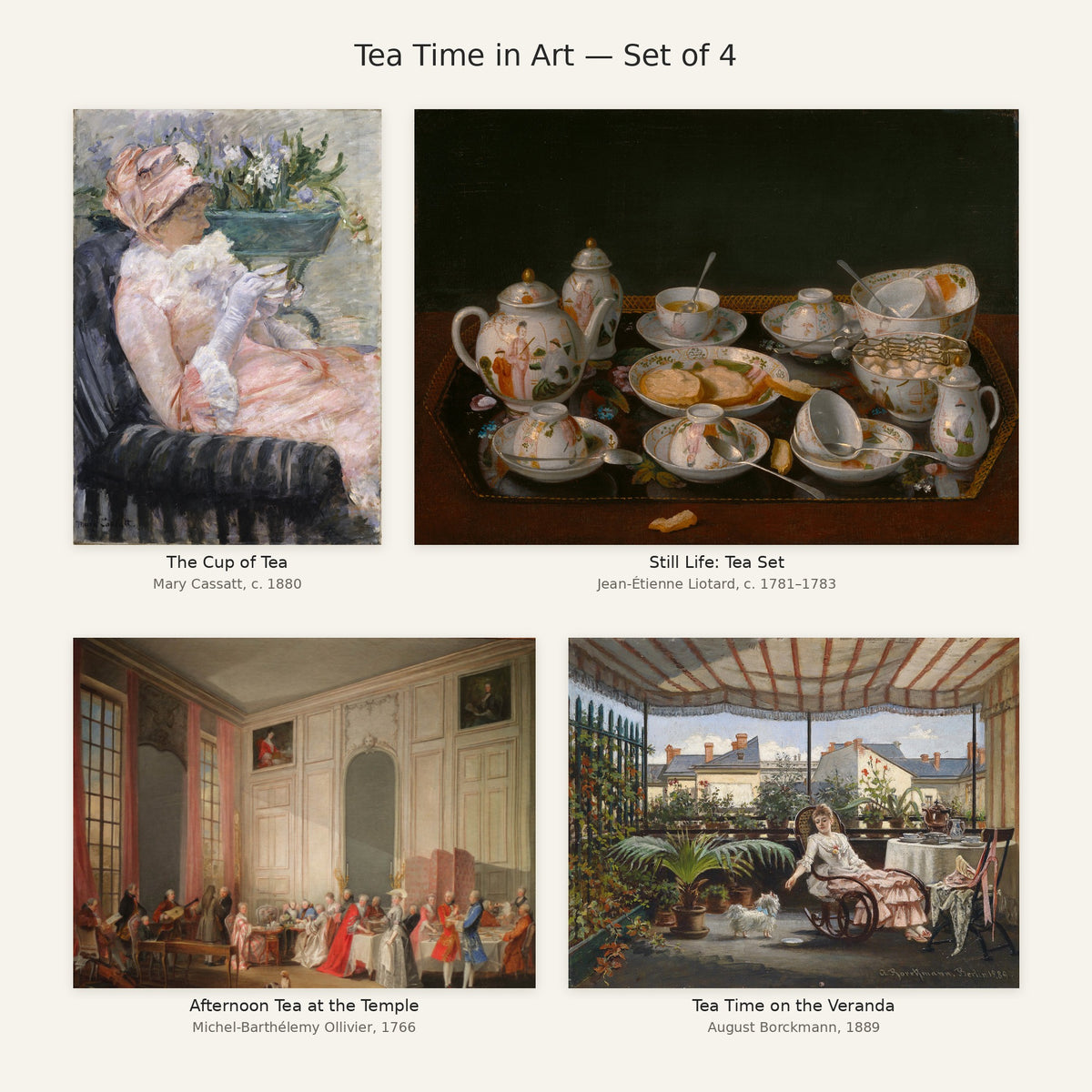 Tea Time in Art Gallery Wall Set of 4 — all paintings in the set