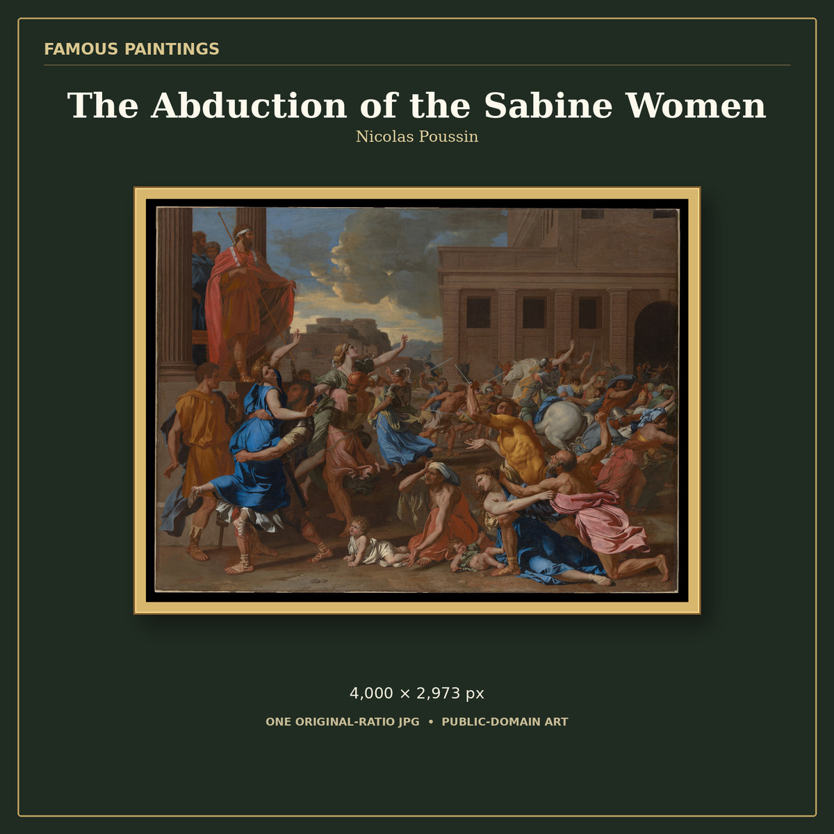 The Abduction of the Sabine Women by Nicolas Poussin, cover preview