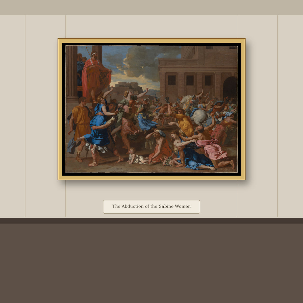 The Abduction of the Sabine Women by Nicolas Poussin, gallery mockup
