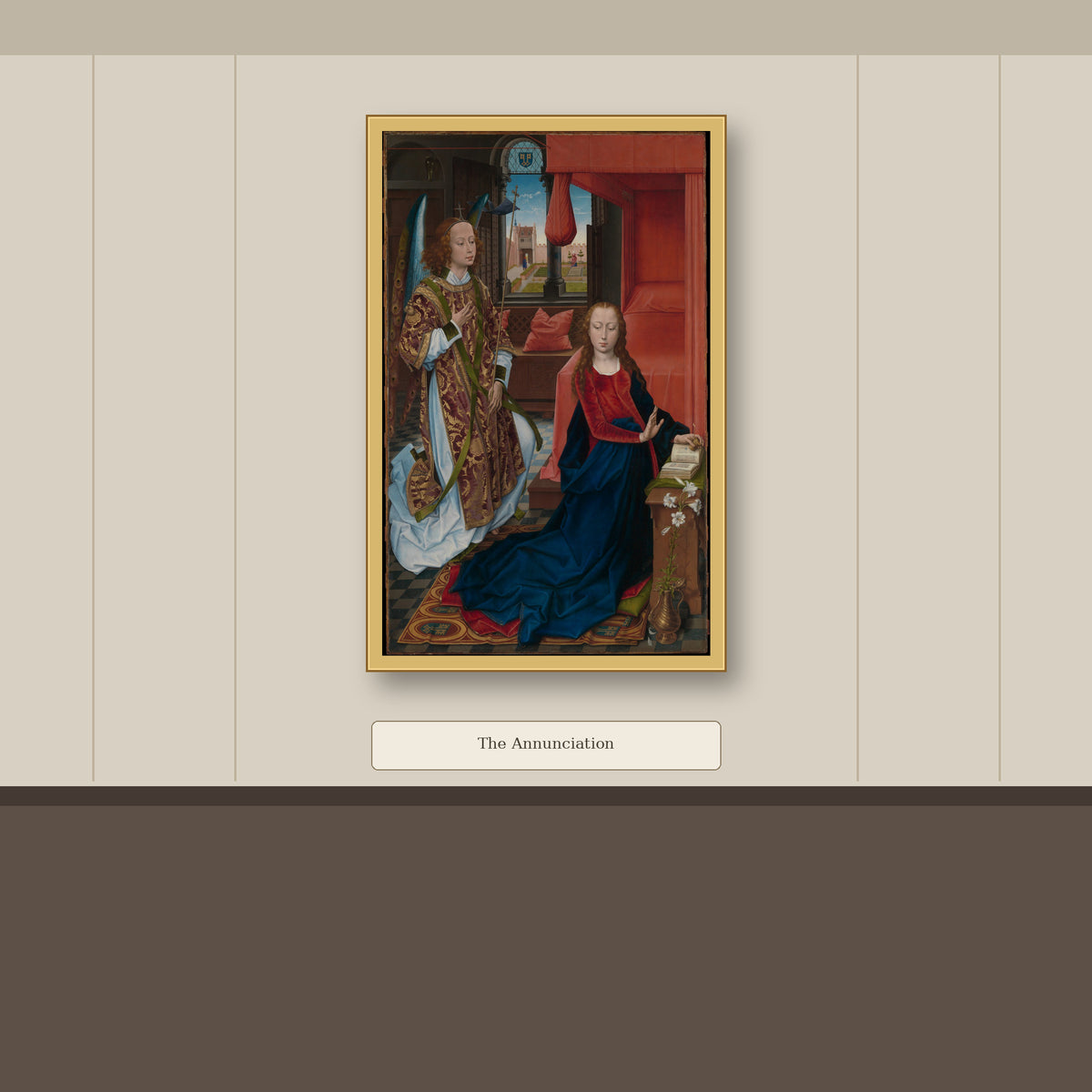 The Annunciation by Hans Memling, gallery mockup