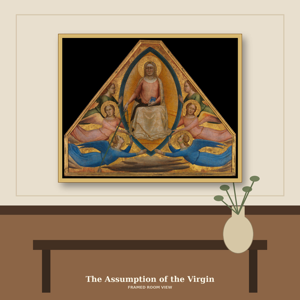 The Assumption of the Virgin by Bernardo Daddi, room mockup