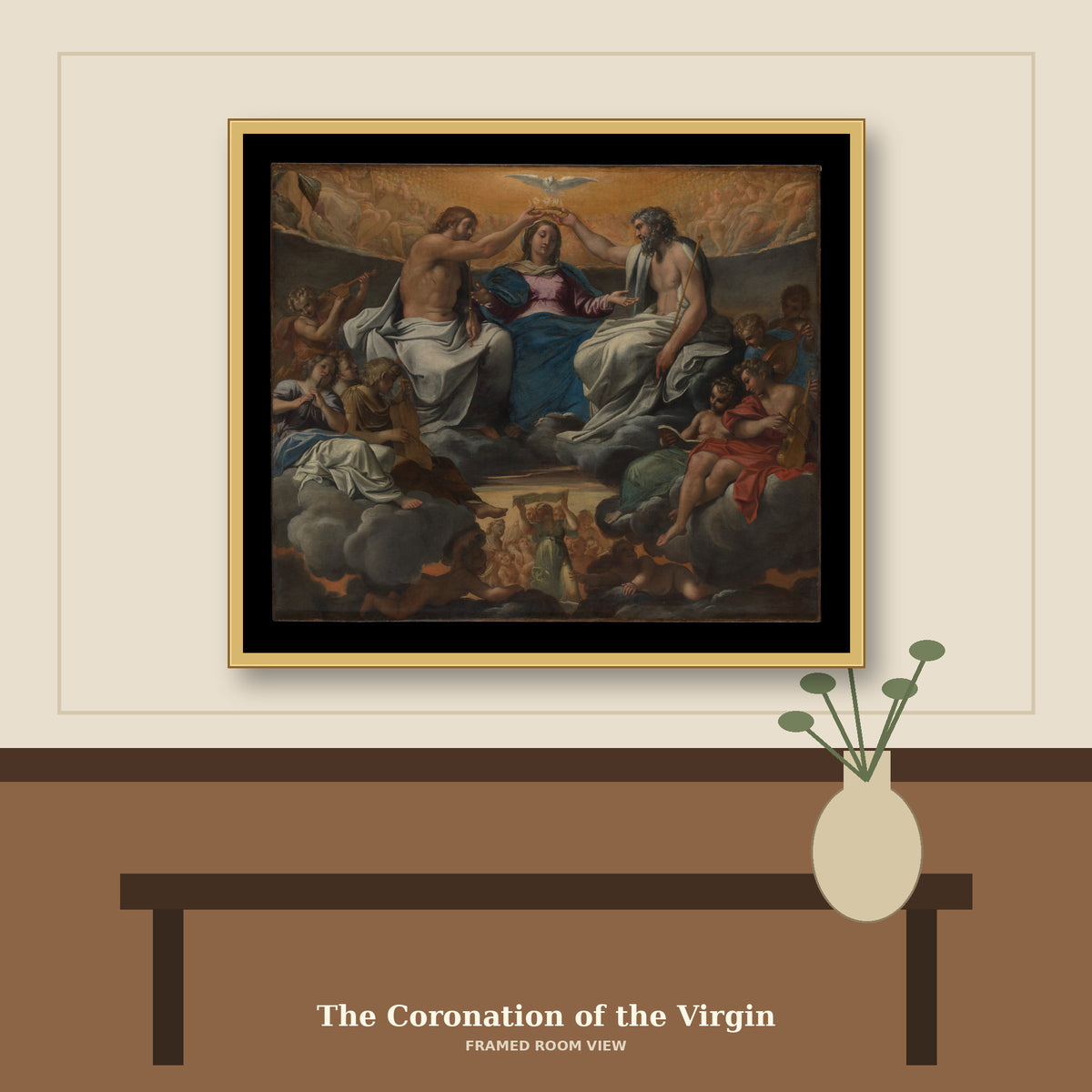 The Coronation of the Virgin by Annibale Carracci, room mockup