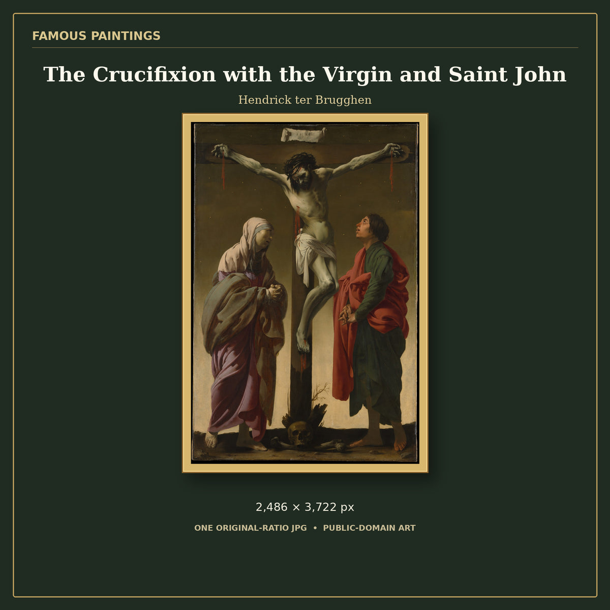 The Crucifixion with the Virgin and Saint John by Hendrick ter Brugghen, cover preview