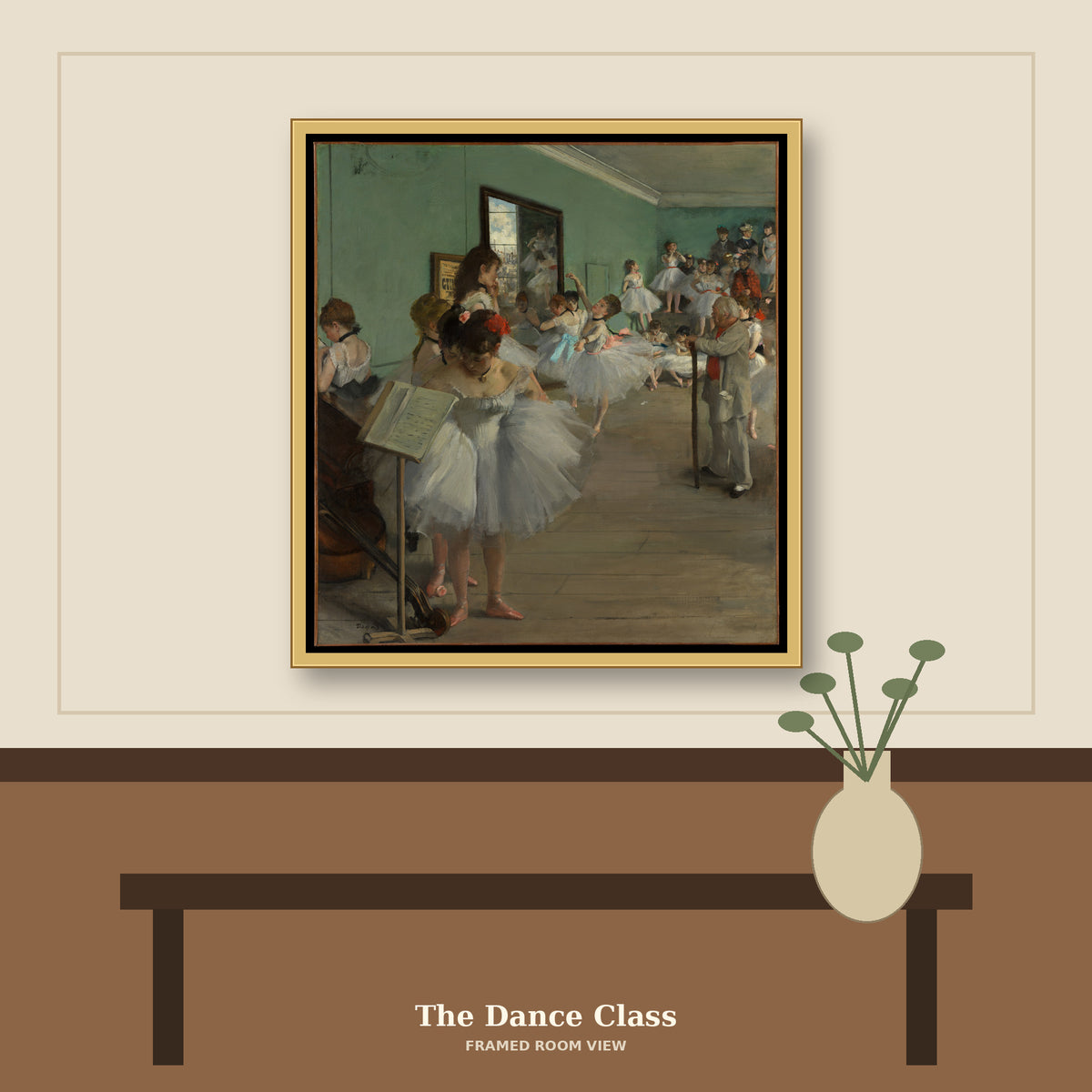 The Dance Class by Edgar Degas, room mockup