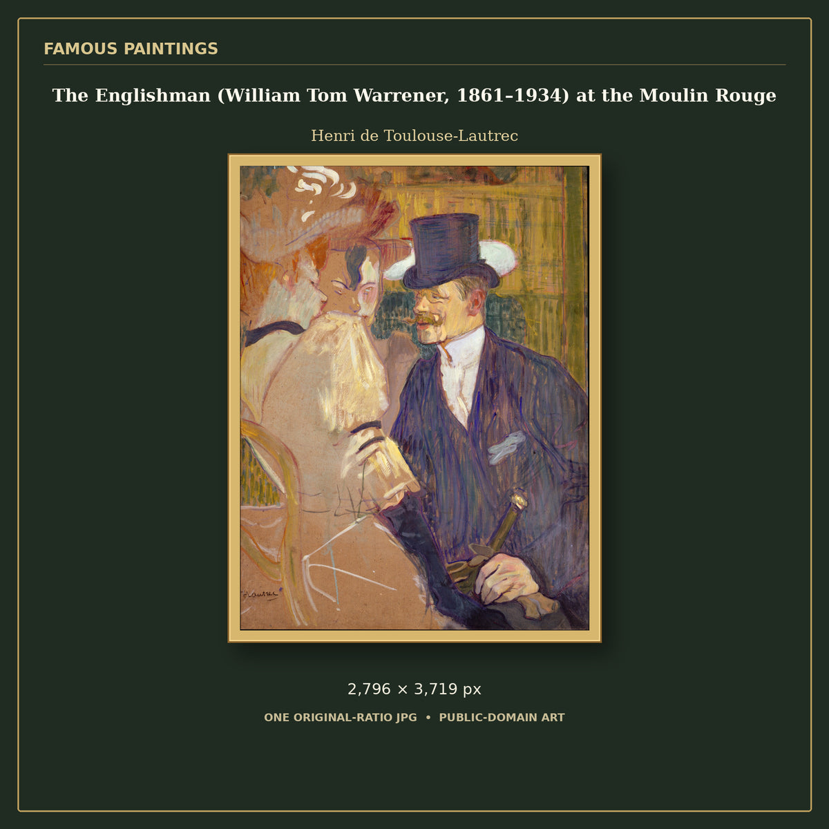 The Englishman (William Tom Warrener, 1861–1934) at the Moulin Rouge by Henri de Toulouse-Lautrec, cover preview