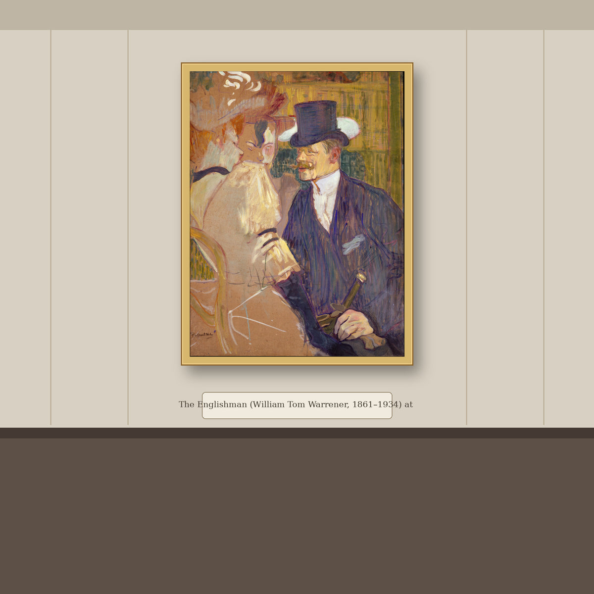 The Englishman (William Tom Warrener, 1861–1934) at the Moulin Rouge by Henri de Toulouse-Lautrec, gallery mockup