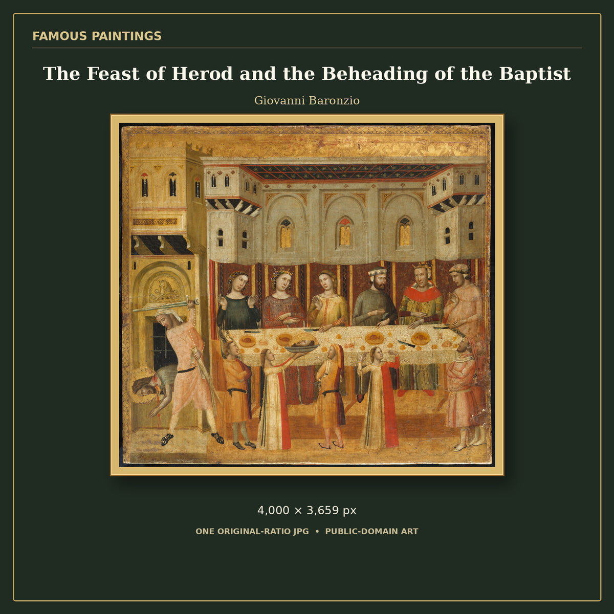 The Feast of Herod and the Beheading of the Baptist by Giovanni Baronzio, cover preview