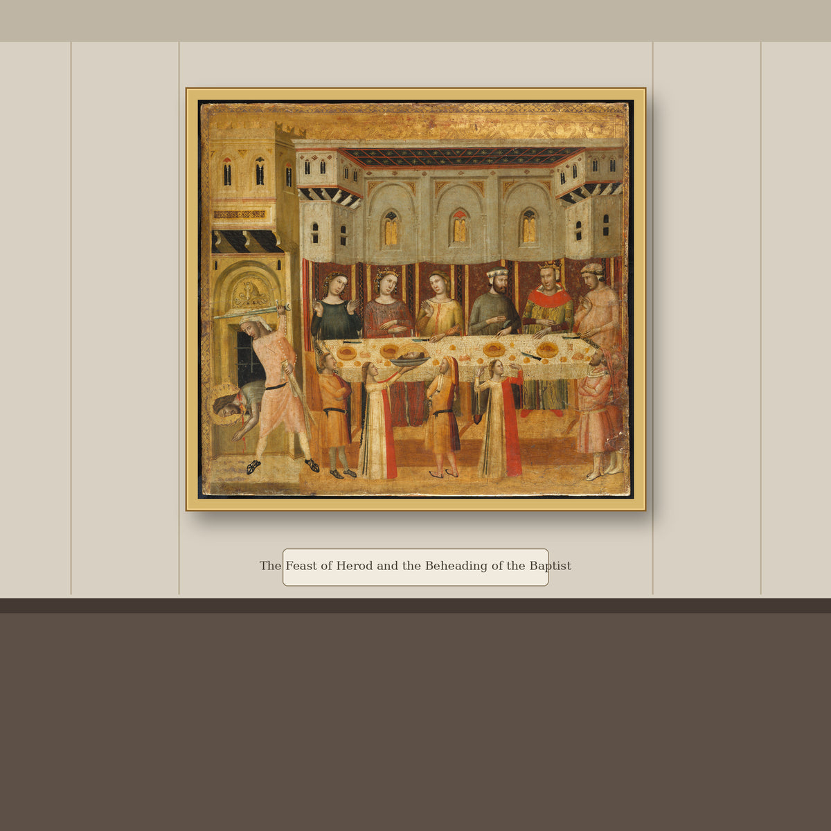 The Feast of Herod and the Beheading of the Baptist by Giovanni Baronzio, gallery mockup