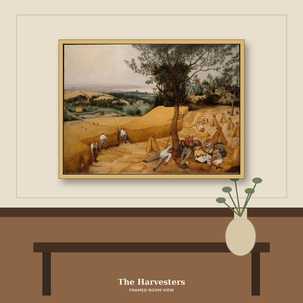 The Harvesters by Pieter Bruegel the Elder, room mockup