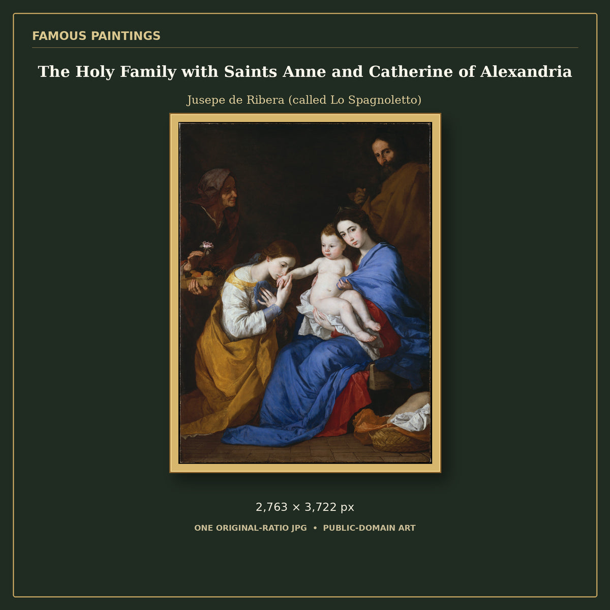 The Holy Family with Saints Anne and Catherine of Alexandria by Jusepe de Ribera (called Lo Spagnoletto), cover preview