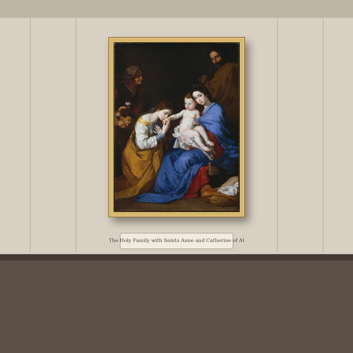 The Holy Family with Saints Anne and Catherine of Alexandria by Jusepe de Ribera (called Lo Spagnoletto), gallery mockup