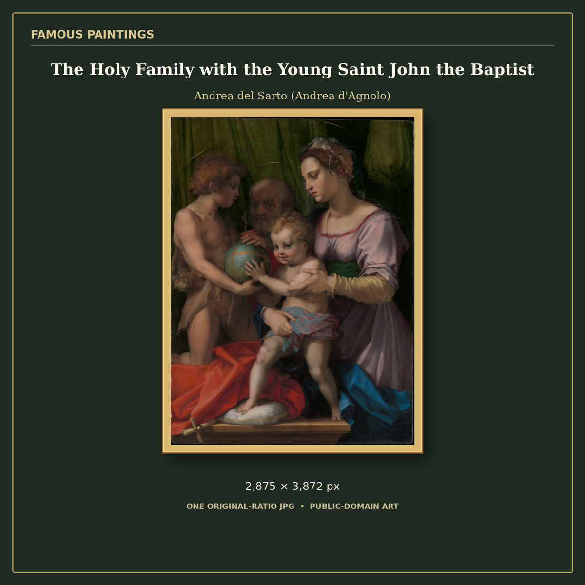 The Holy Family with the Young Saint John the Baptist by Andrea del Sarto (Andrea d'Agnolo), cover preview