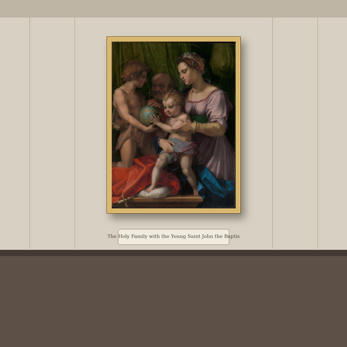 The Holy Family with the Young Saint John the Baptist by Andrea del Sarto (Andrea d'Agnolo), gallery mockup