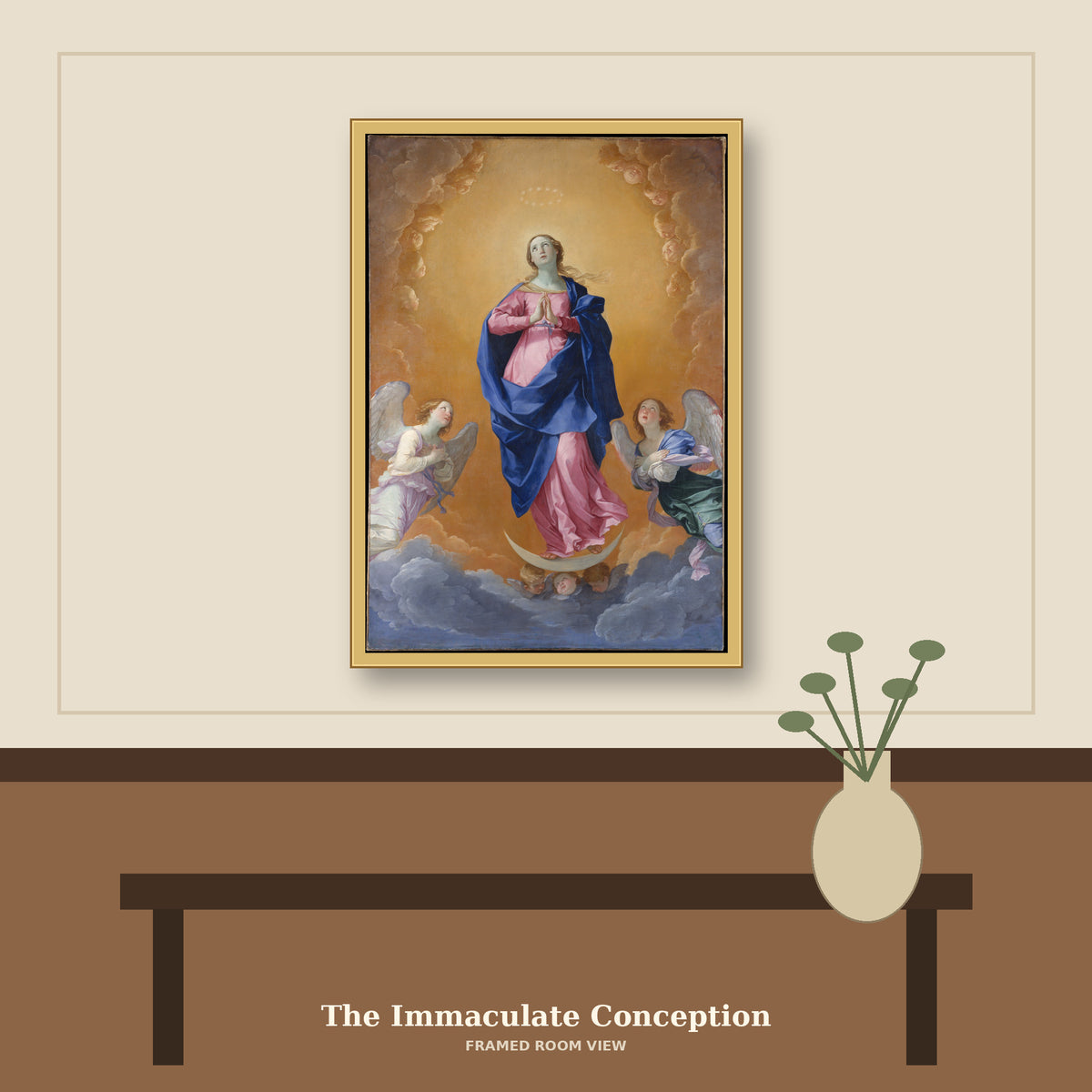 The Immaculate Conception by Guido Reni, room mockup