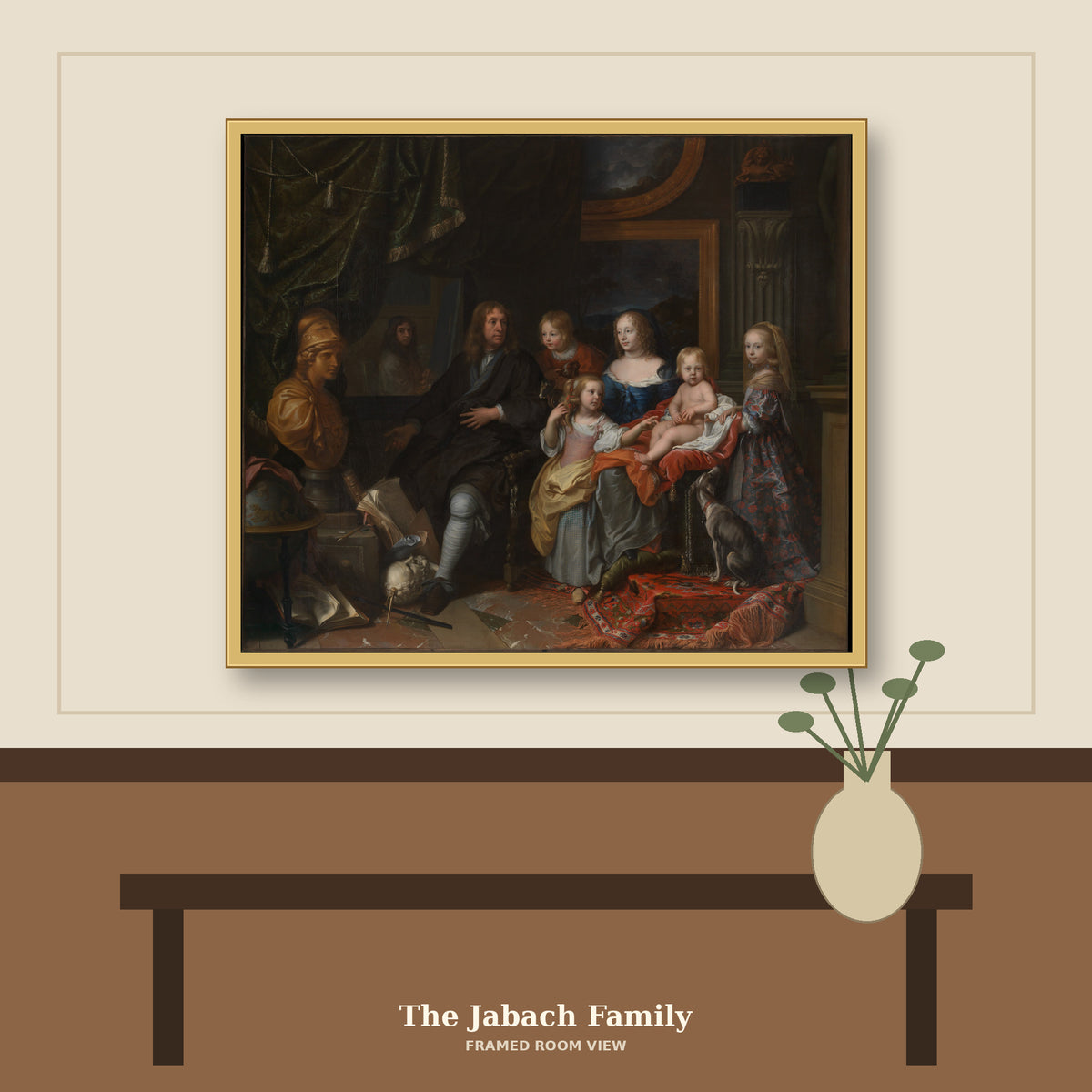 The Jabach Family by Charles Le Brun, room mockup