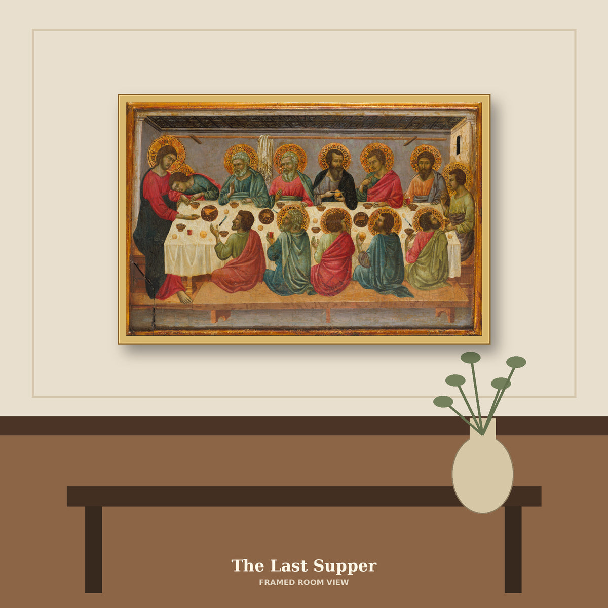 The Last Supper by Ugolino da Siena (Ugolino di Nerio), room mockup