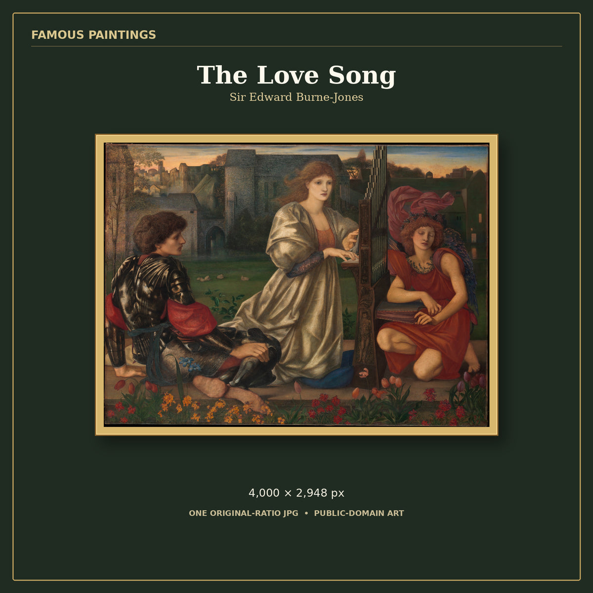 The Love Song by Sir Edward Burne-Jones, cover preview
