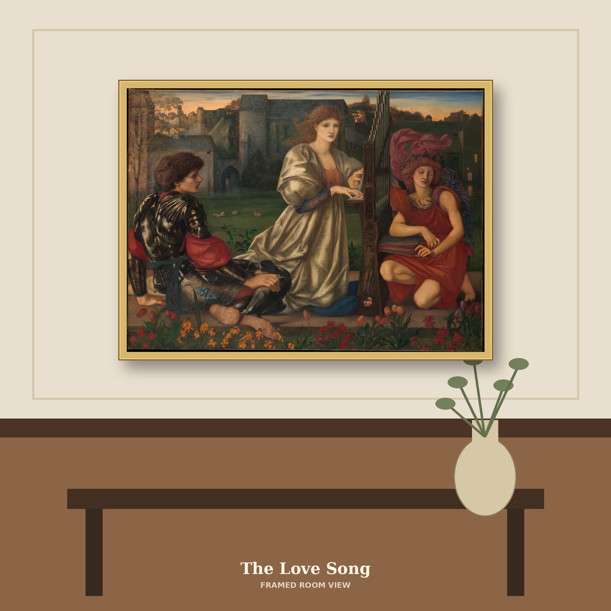 The Love Song by Sir Edward Burne-Jones, room mockup