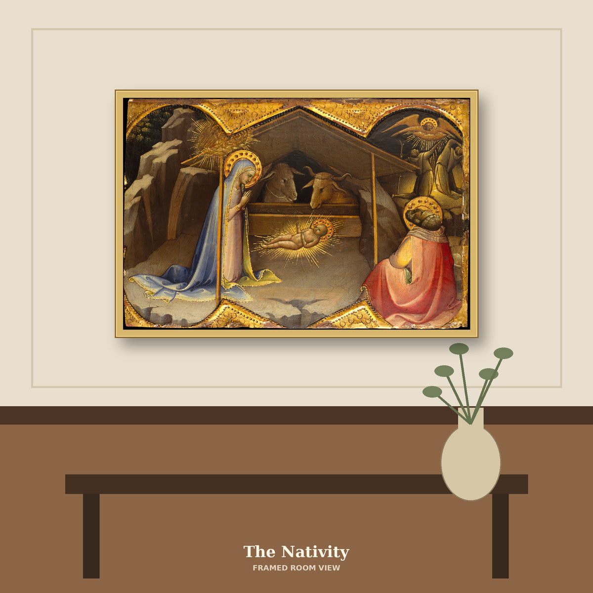 The Nativity by Lorenzo Monaco (Piero di Giovanni), room mockup