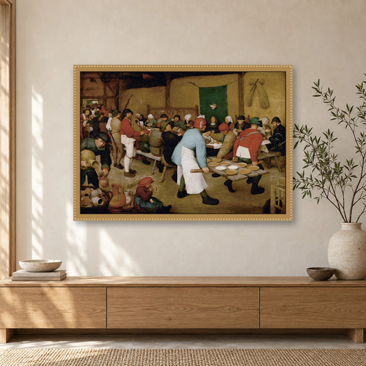 The Peasant Wedding by Pieter Bruegel the Elder — framed room mockup