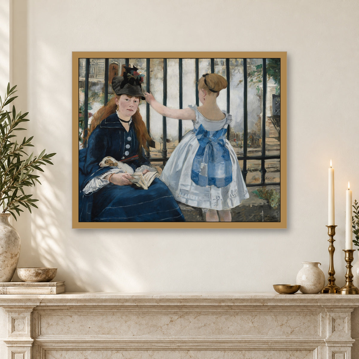 The Railway by Édouard Manet — framed interior mockup